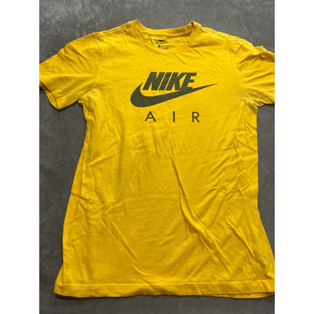 Nike Air Mens Graphic T-Shirt Yellow Short Sleeve Crew Neck Size Small 5452
